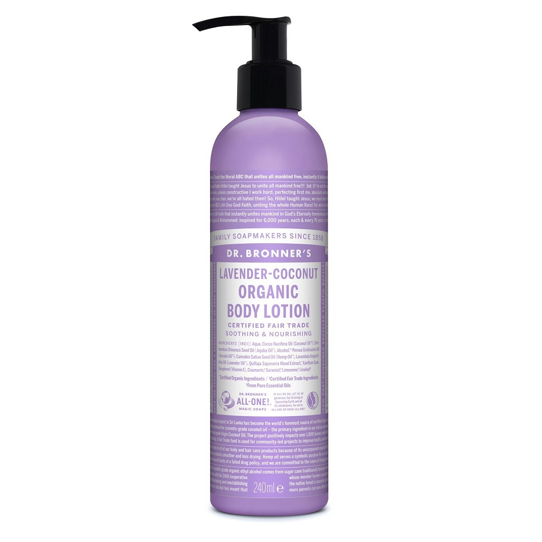 Dr. Bronnerjev losjon za telo z vonjem sivke in kokosa - 240 ml