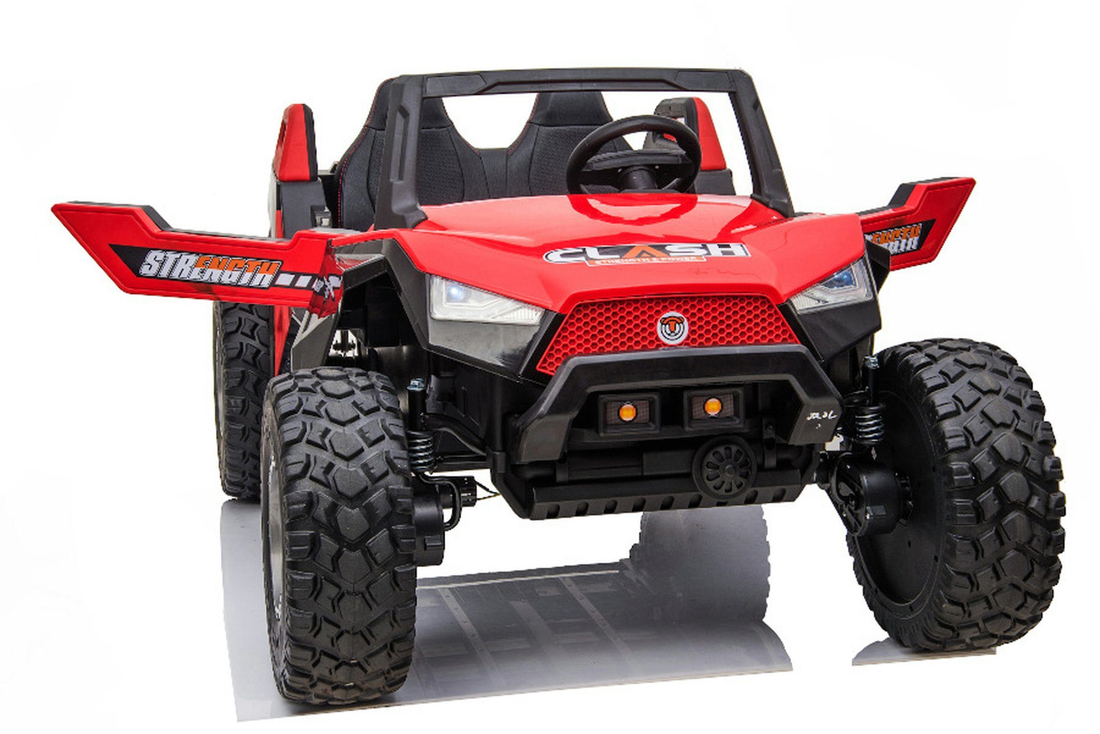 Wózek dziecięcy elektryczny TPFLiving 928 - silnik: 4 x 12 V - akumulator: 2 x 12 V/7 Ah, ładowność 60 kg, wózek dziecięcy - wózek elektryczny ze skórzanym siedzeniem i pasem bezpieczeństwa