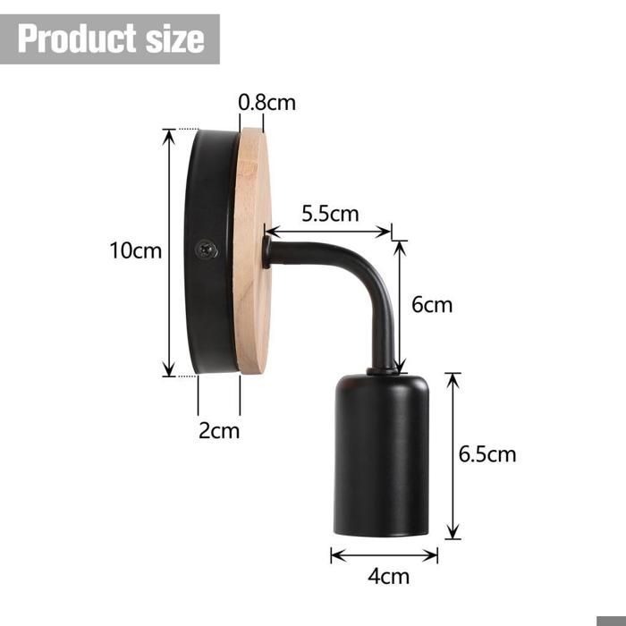 Paquete UNI de 2 apliques de pared interiores E27 para baño y sala de estar - Lámpara de pared LED moderna - Bombilla no incluida