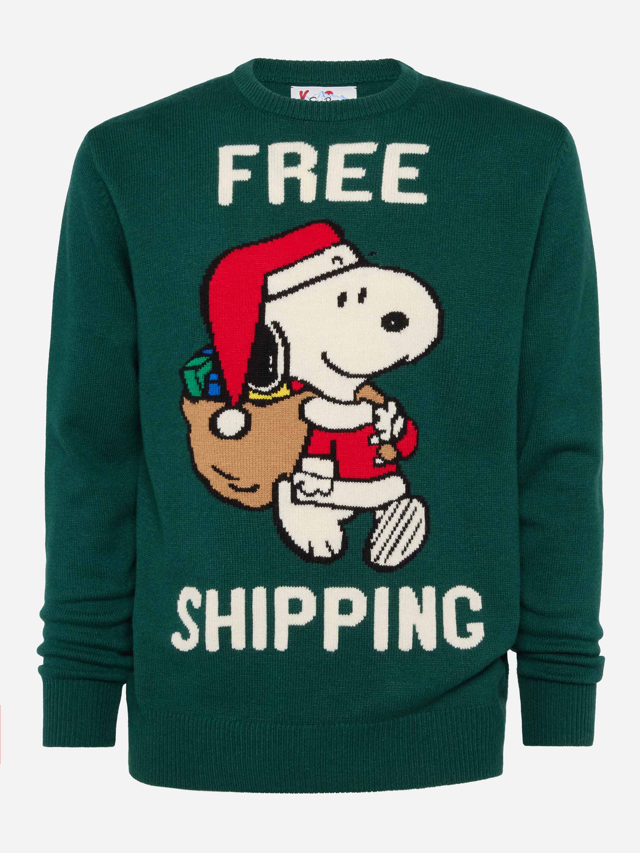 Maglione verde Heron con jacquard Snoopy | SNOOPY PEANUTS® SPECIAL EDI