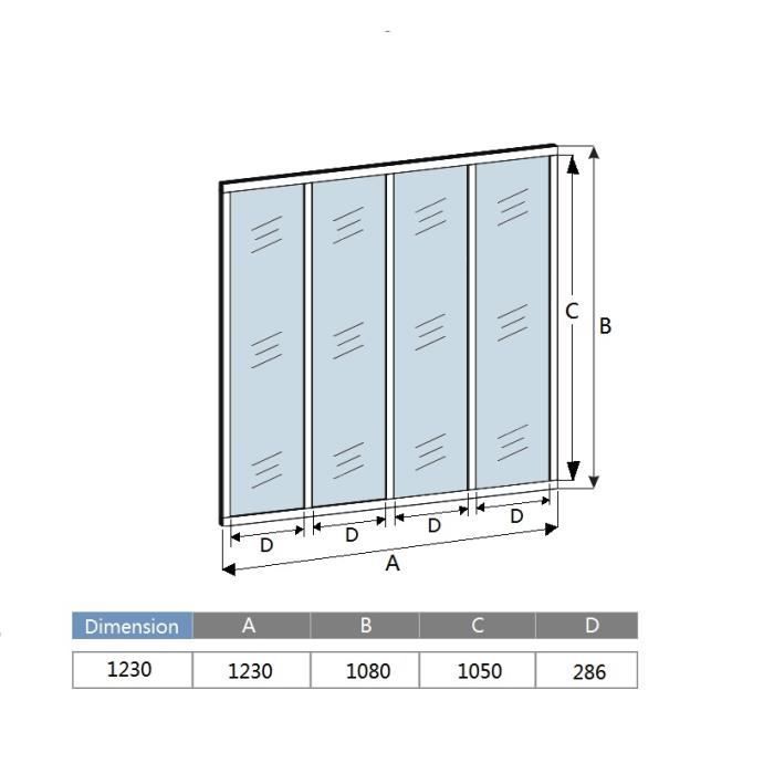 Verrière Atelier Kit Verrière fixe avec vitrage inclus - AICA - En aluminium - Noir Mat - L.123xH.108cm