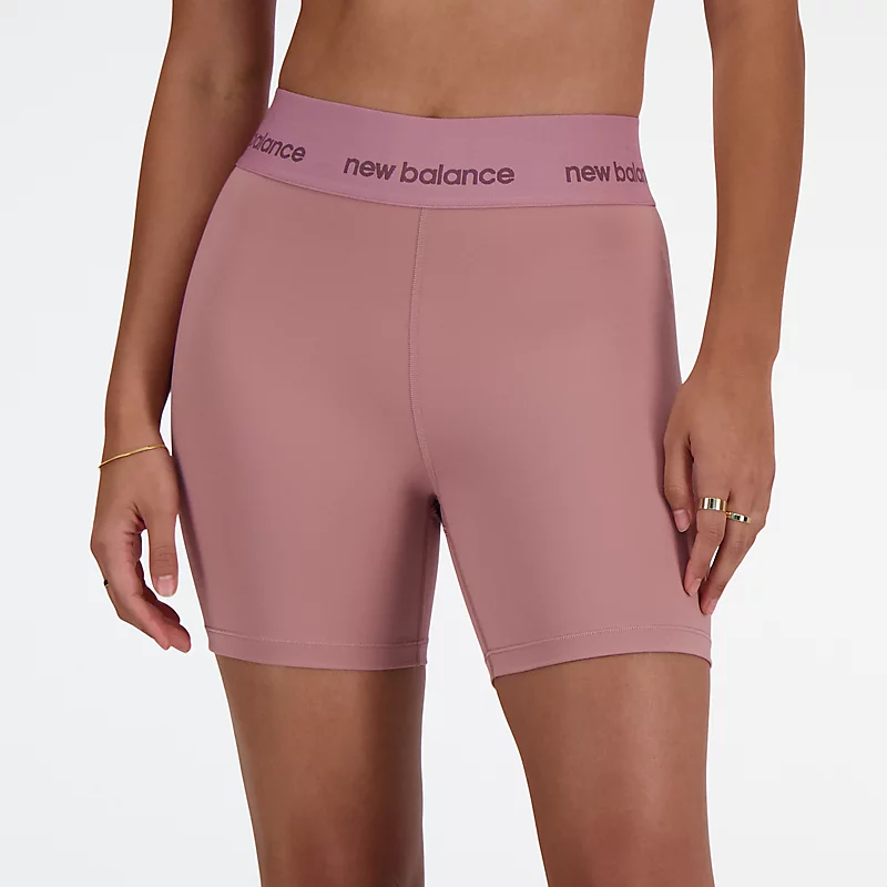 NB Damen-Sportshorts mit hohem Bund (5 Zoll) – Rosenholz