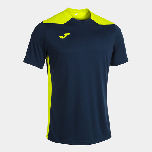 Camiseta Manga Corta Joma Championship Vi Marino Amarillo Flúor