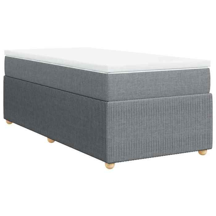 Bed frame with mattress - Maison Exclusive - 90x200 cm - Light grey - Maximum relaxation