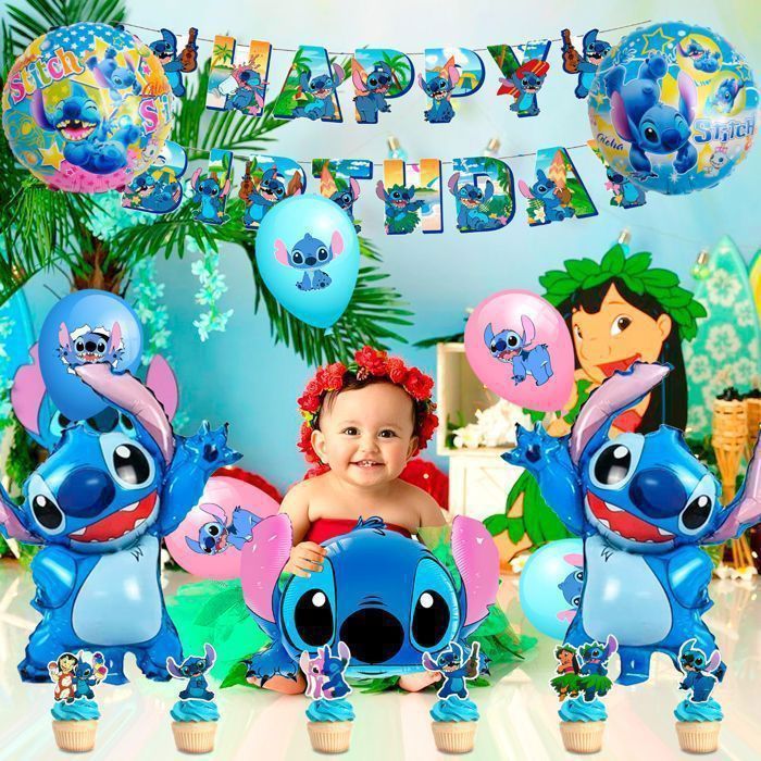 Stitch Birthday Decorations, Birthday Party Supplies, Lilo & Stitch Birthday Tableware Set, Balloon Decorations
