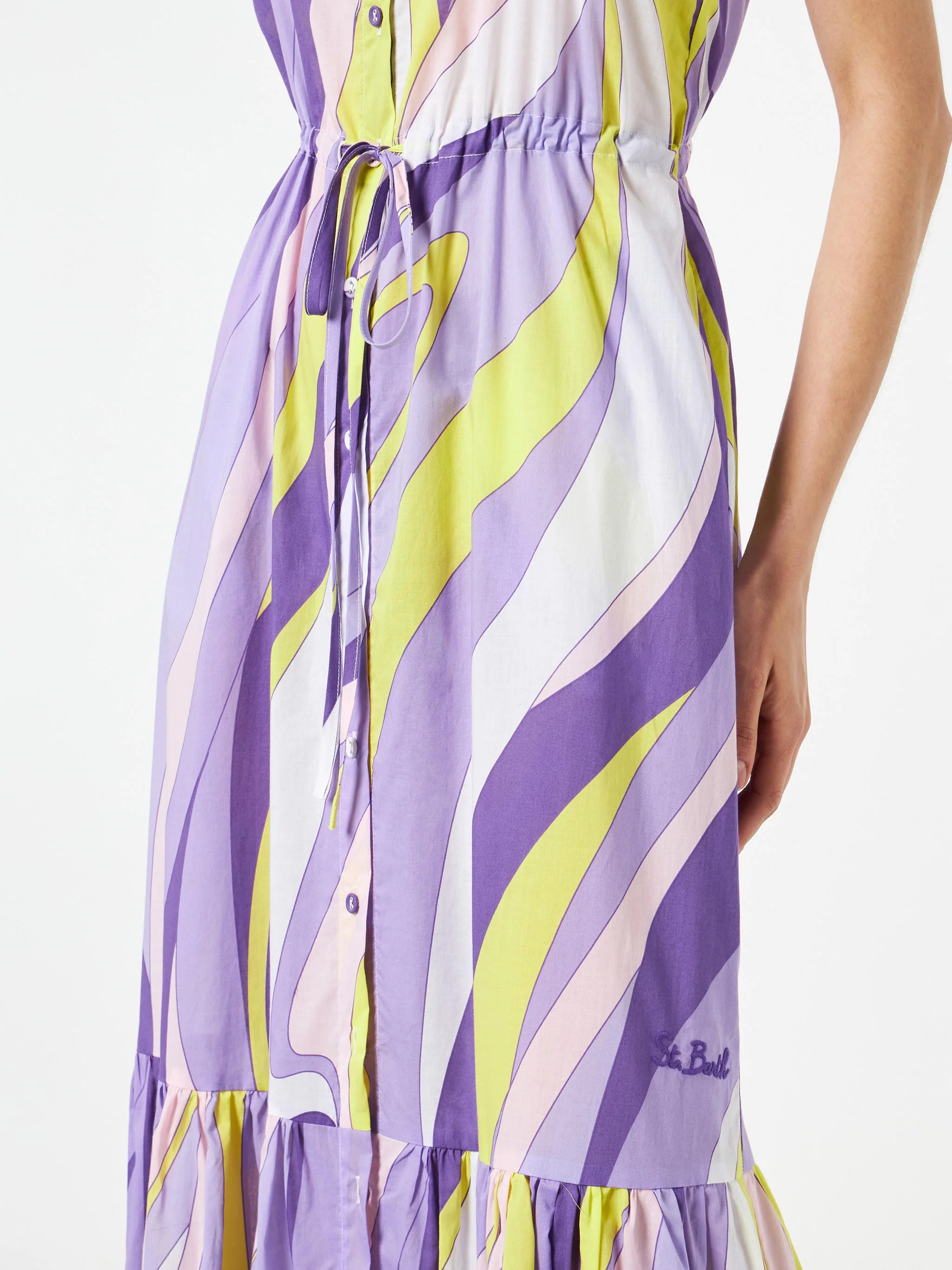 Neckholderkleid für Damen mit Wellenmuster