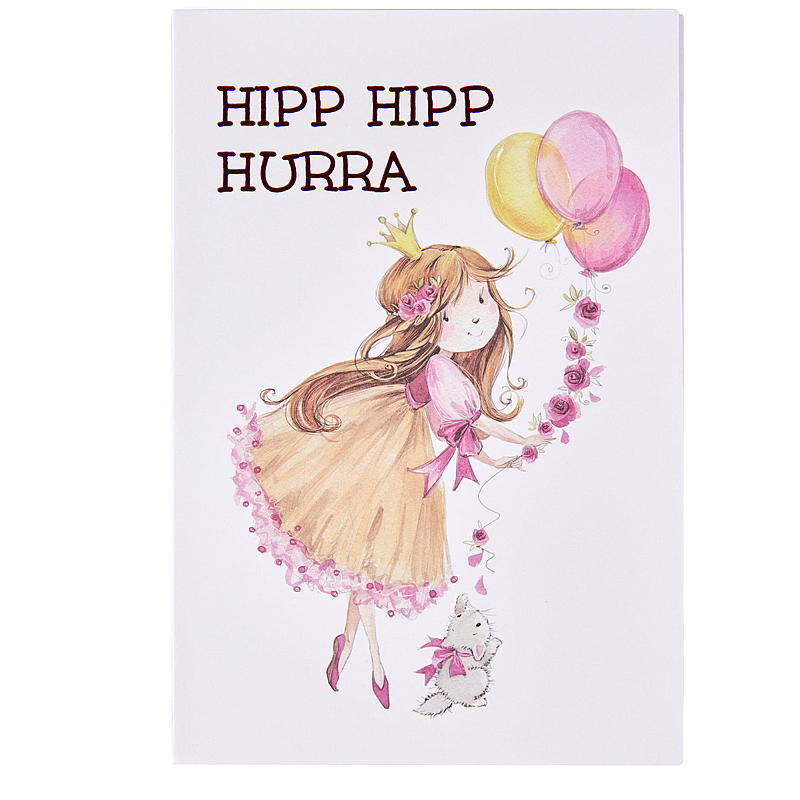 Prinsessekort med ballonger