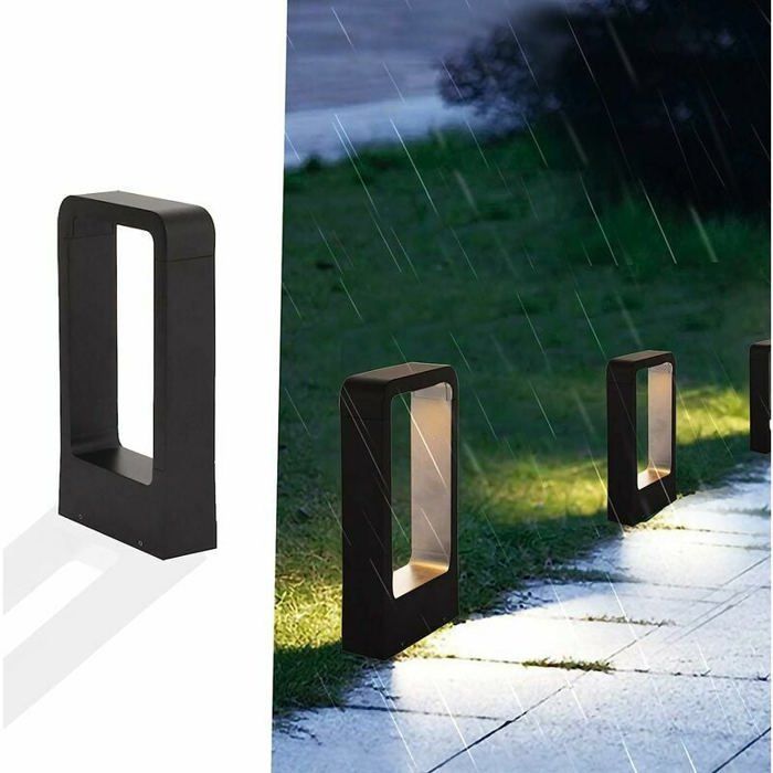 LED bollard light, 7W socket, 3000k, IP65, Terrace Outdoor Lighting, Garden Lamp, Black, Warm White Design, Decorative Light Fixture