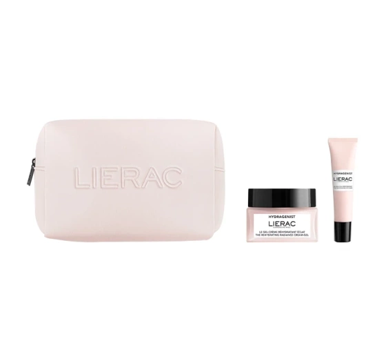 Lierac Hydragenist zestaw do pielęgnacji twarzy żelowy krem 50 ml   krem pod oczy 15 ml   kosmetyczka