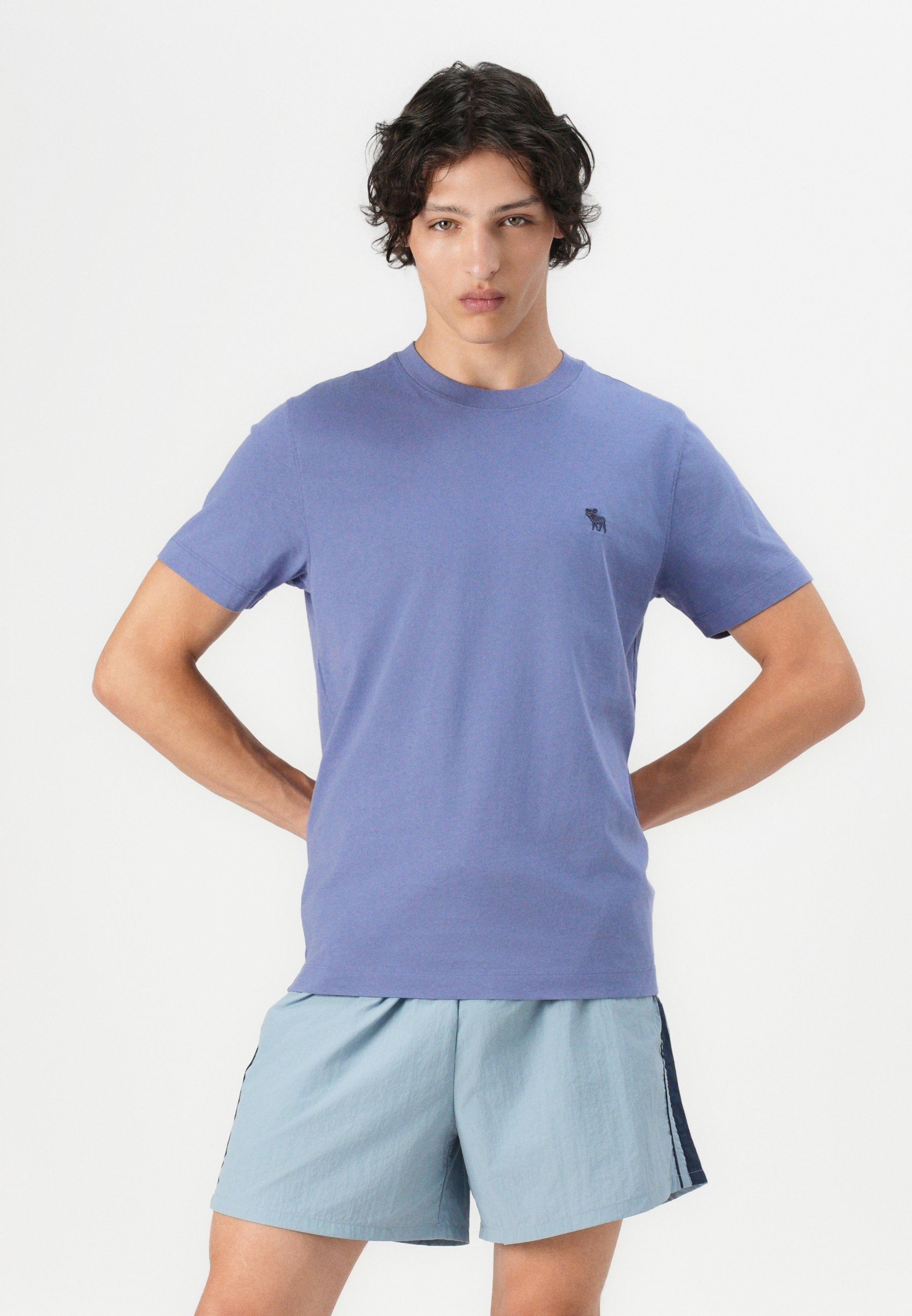 T-shirt basique Abercrombie & Fitch PUFFY ICON CREW - bleu