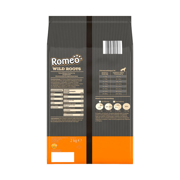 Premium Wild Roots ξηρά τροφή για σκύλους, 4 x 2 kg, κοτόπουλο & γαλοπούλα