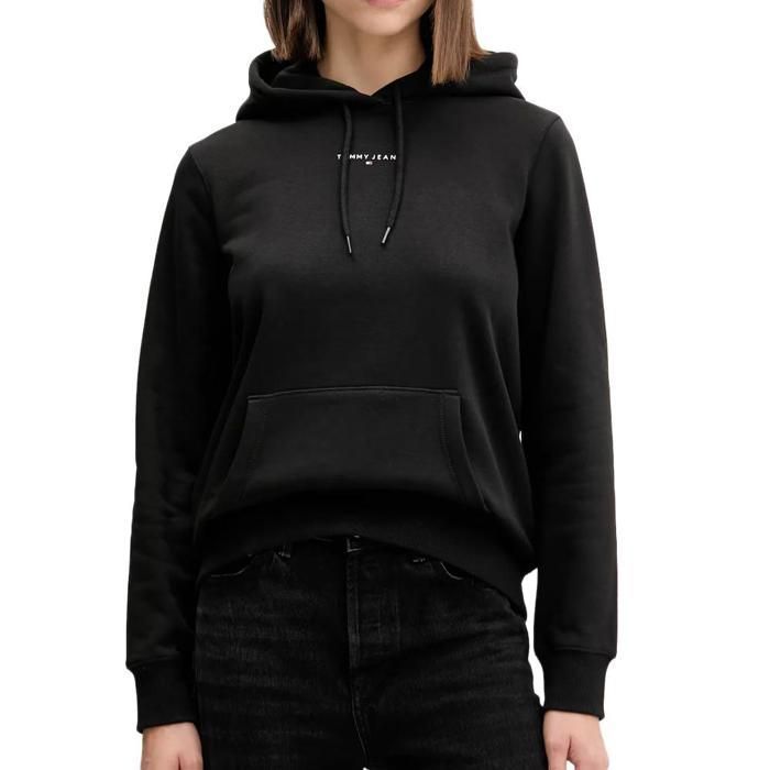 Sudadera negra Tommy Hilfiger Linear para mujer