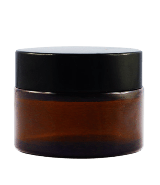 Pot verre ambré 30 ml avec capot noir