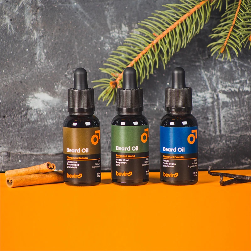 Beviro Bergamia Wood bārdas eļļa ar koksnes aromātu