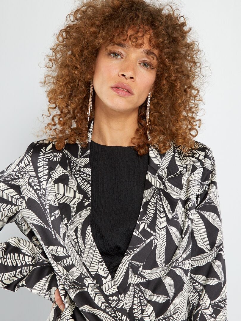 Blazer de cetim - PRETO