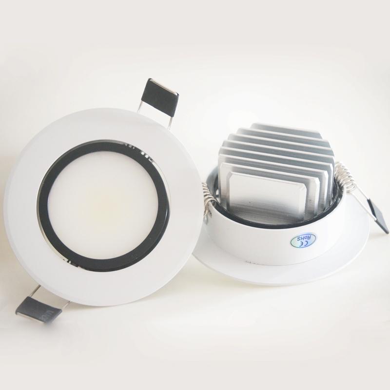 Downlight LED regulable blanco COB para techo, foco de 3W, 5W, 7W, 12W, 85V, 265V, iluminación interior, certificación CE&ROHS.