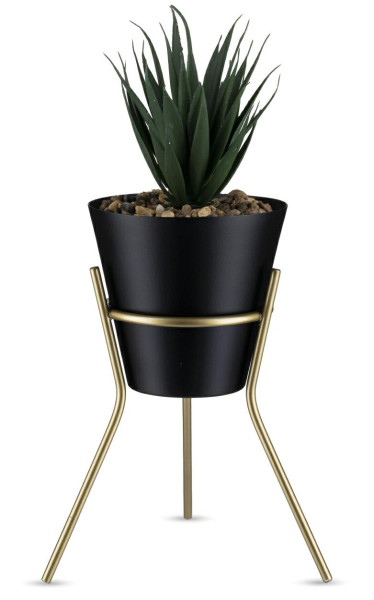 Kwietnik metalowy na kwiaty dekoracja Loft Złoty 20 cm