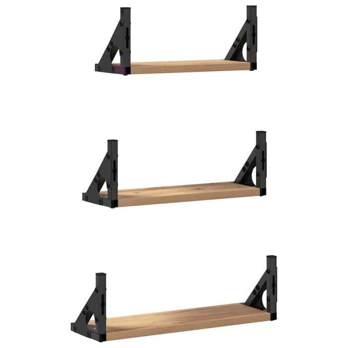 SOLDES D'HIVER®ETAGÈRE MURALE charge maximale 40 kg - Marron Étagère Murale Design Mural - avec stockage - Grand espace - Lot de 3 C