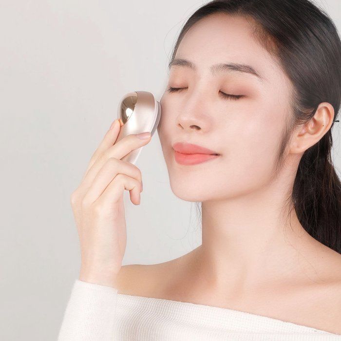 Cepillo limpiador facial eléctrico - Eliminación ultrasónica de puntos negros y masaje con calor - Dispositivo de belleza