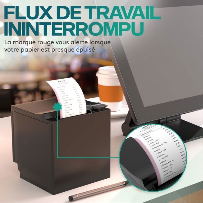 ACROPAQ 20 Rouleaux de Caisse 57x60x12mm- Thermique 49,9 m-Terminaux de paiement- 20 Bobines TPE- Sans BPA- Dimension Universelle