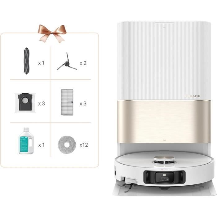 Dreame X40 Ultra Complete Robot Vacuum Cleaner and Mop with Detachable and Liftable Mop Pad, Extensive Cleaning with Brushes