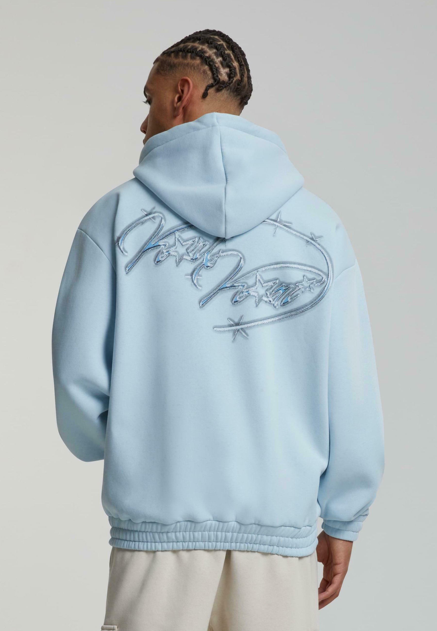Sweat-shirt zippé Karl Kani AUTHENTIC STAR LOGO OS - bleu clair