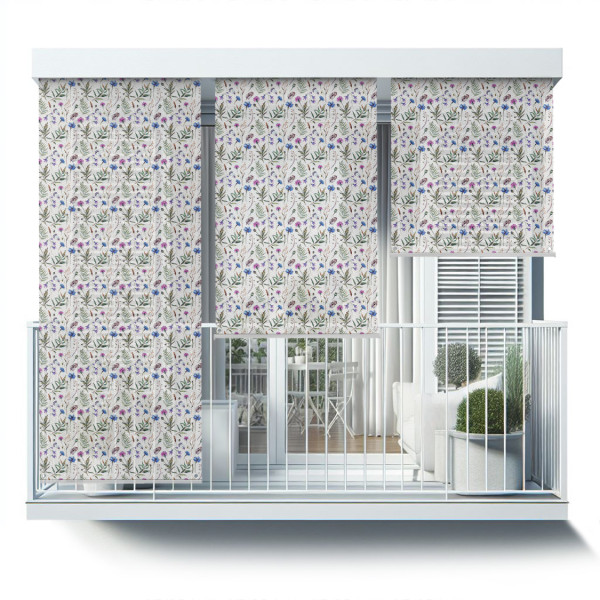 Roleta zewnętrzna - 40x180 cm -Kwiaty i liście wzór
