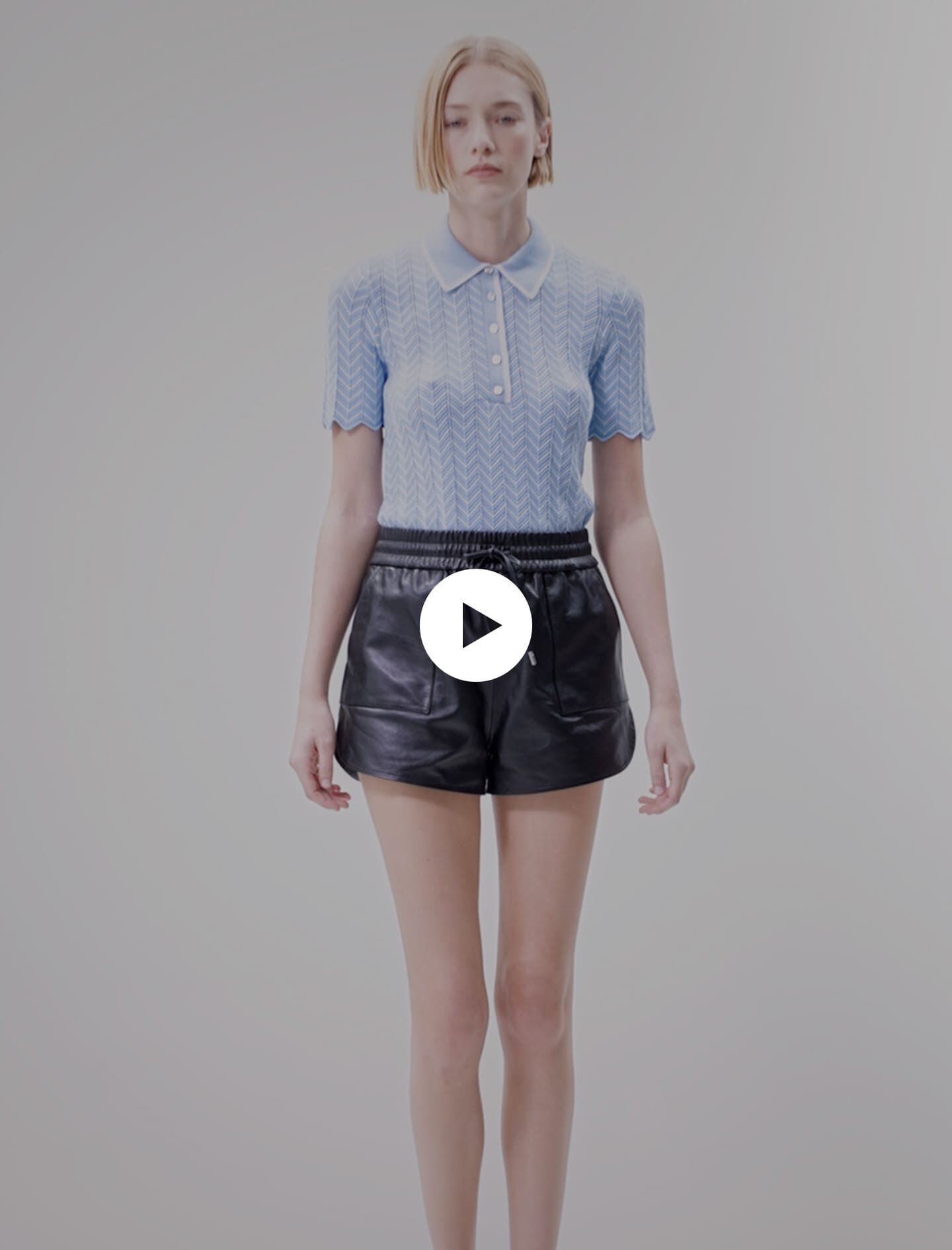 Leren shorts - Zwart