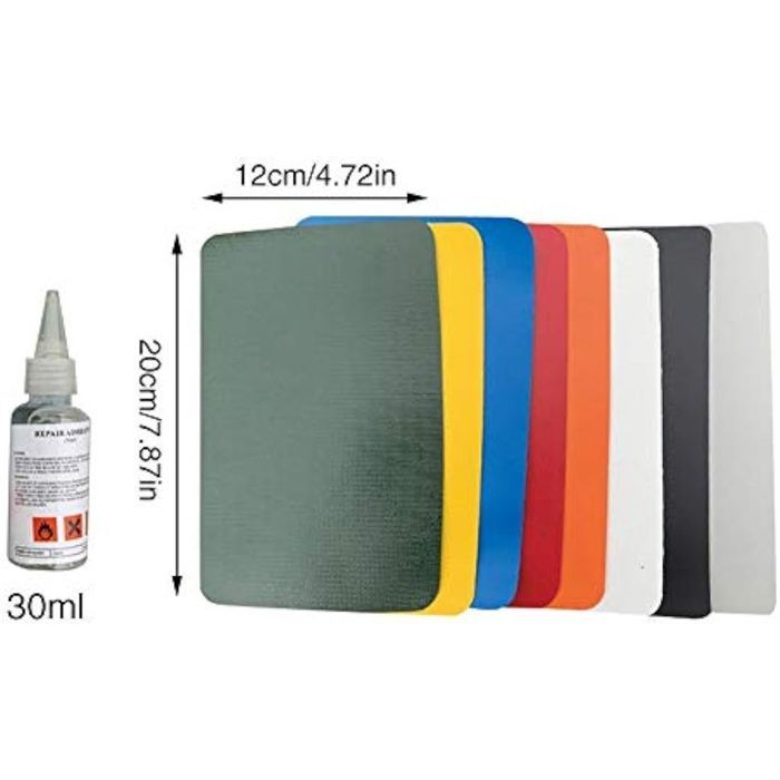 Set of 6 PVC inflatable boat glue patches, inflatable boat canoe and kayak repair kit, random colors