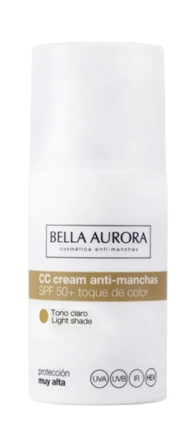 Bella Aurora Krem CC przeciw przebarwieniom SPF 50, Light
