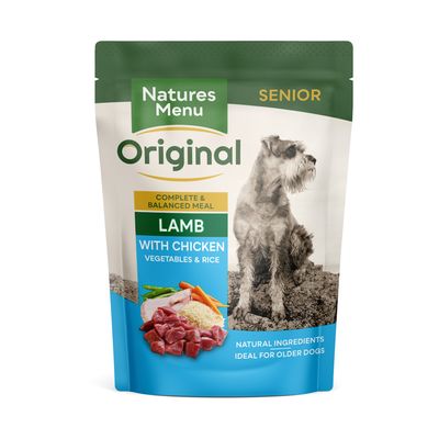 Bolsitas de Nature's Menu Original para perros mayores con cordero y pollo