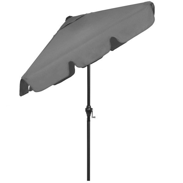 Parasol ogrodowy 240 cm składany, z korbką wodoodporny ciemnoszary