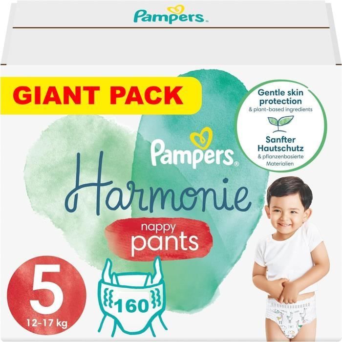 PAMPERS PANTS SIZE 5 HARMONY DIAPER PANTS 160 DIAPERS (12-17 kg)