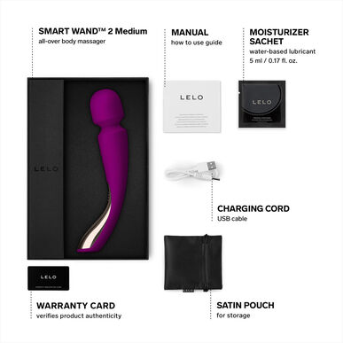 Lelo Smart Wand 2 Medium Deep Rose -hierontalaite 1 kpl 1 kpl