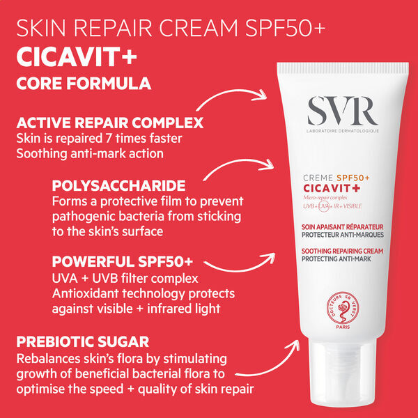 SVR CICAVIT+ SPF50+ Bescherming tegen littekens, wonden en tatoeages 40ml