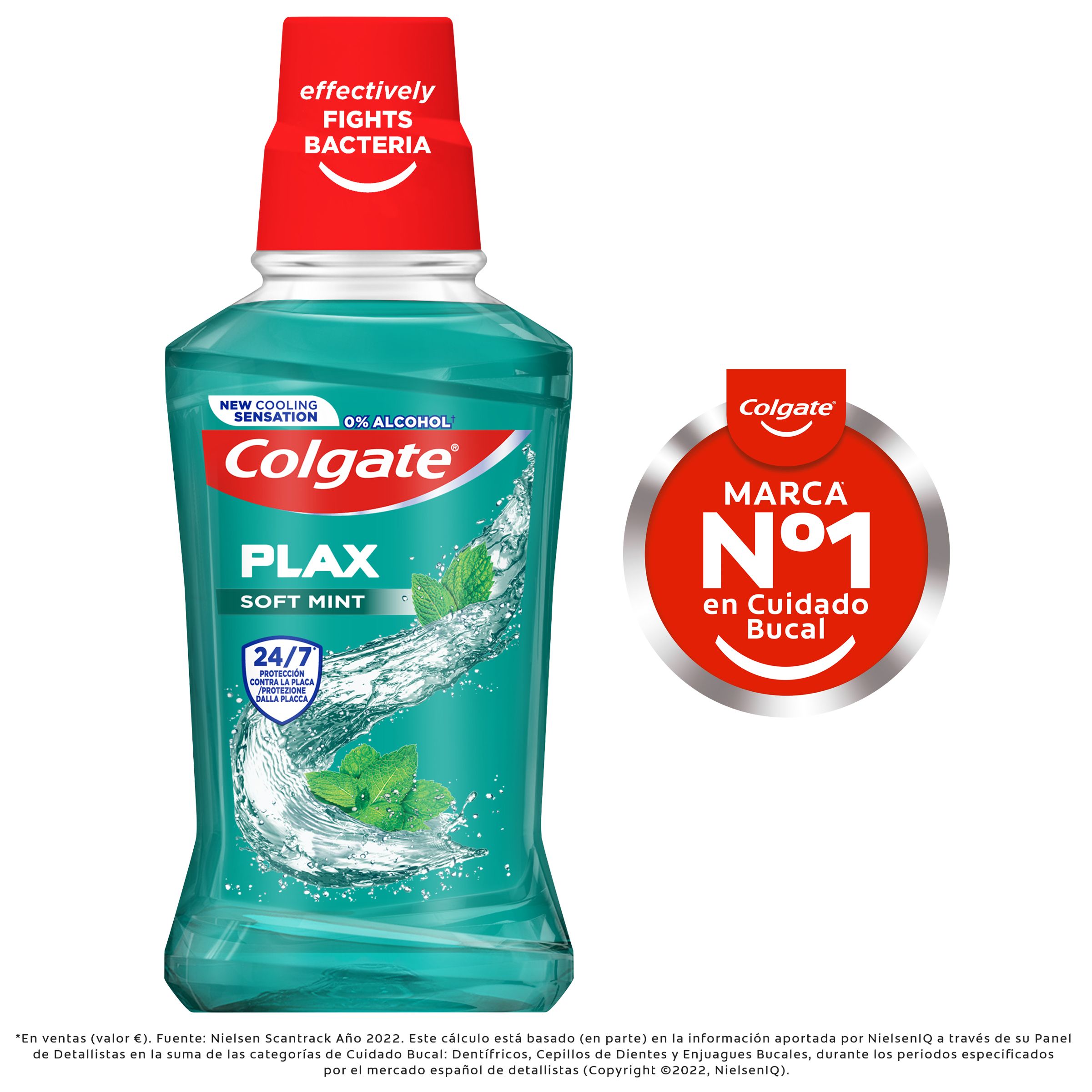 „Plax Soft Mint“ burnos skalavimo skystis, 24 val. apsauga nuo bakterijų Burnos skalavimo skysčiai ir skalavimo priemonės