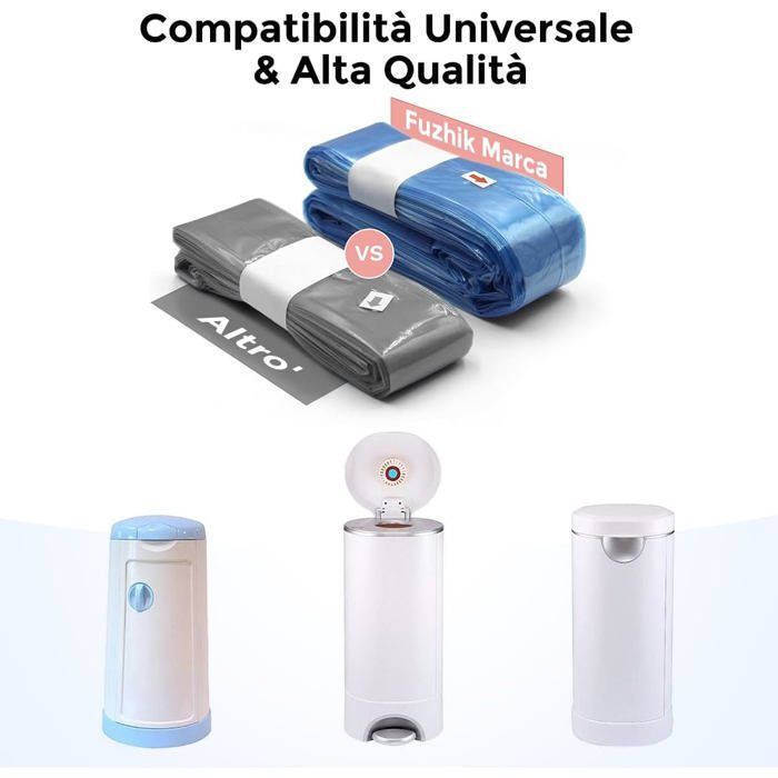 bolsas de recambio para pañales, paquete de 8, para Angelcare, cubo de basura de gran capacidad, ecológico, excelente resistencia.
