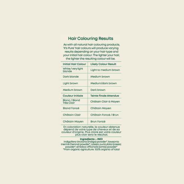 It's Pure Sötétbarna 100% természetes hajfesték 110g