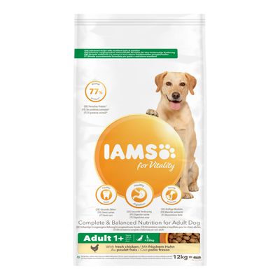 IAMS for Vitality Hrană uscată pentru câini, pachete economice, 2 x 12 kg