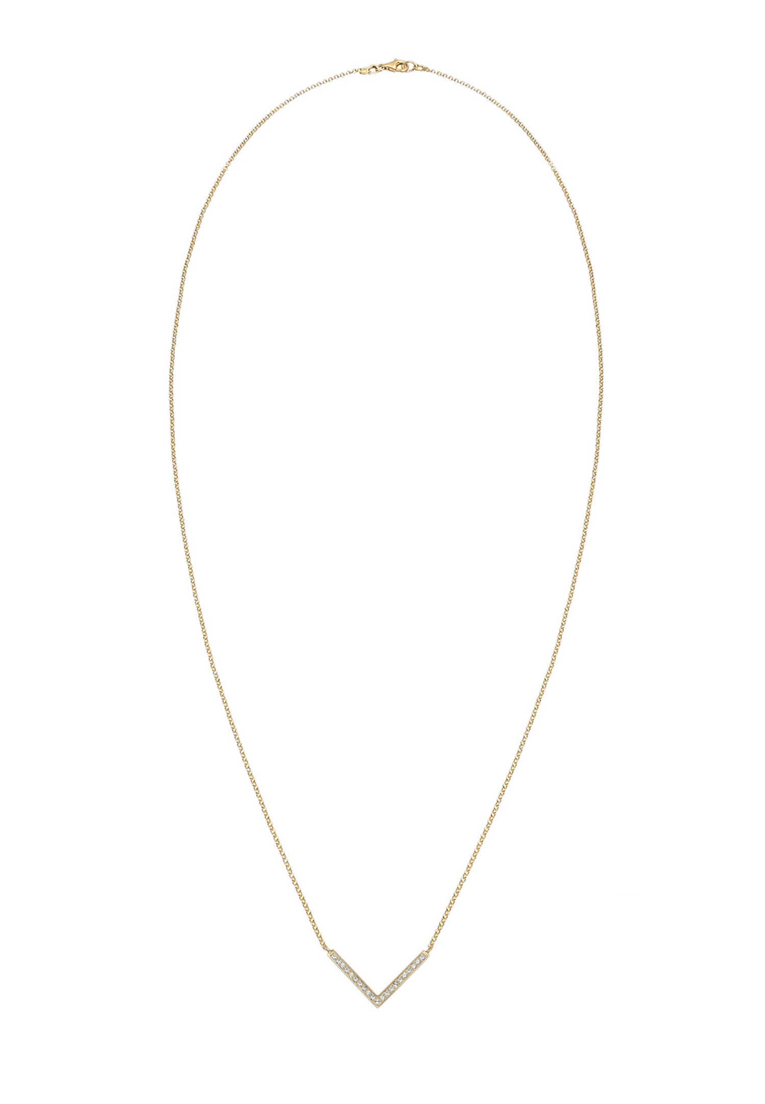 Elli Femmes V-chaîne avec cristaux en argent sterling 925 45 cm de long