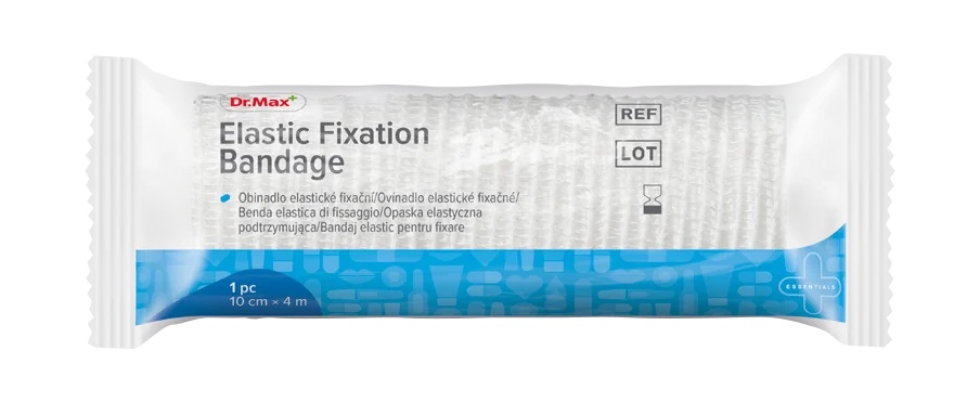 Bandage élastique de fixation Dr.Max 10 cm x 4 m pour le traitement des plaies