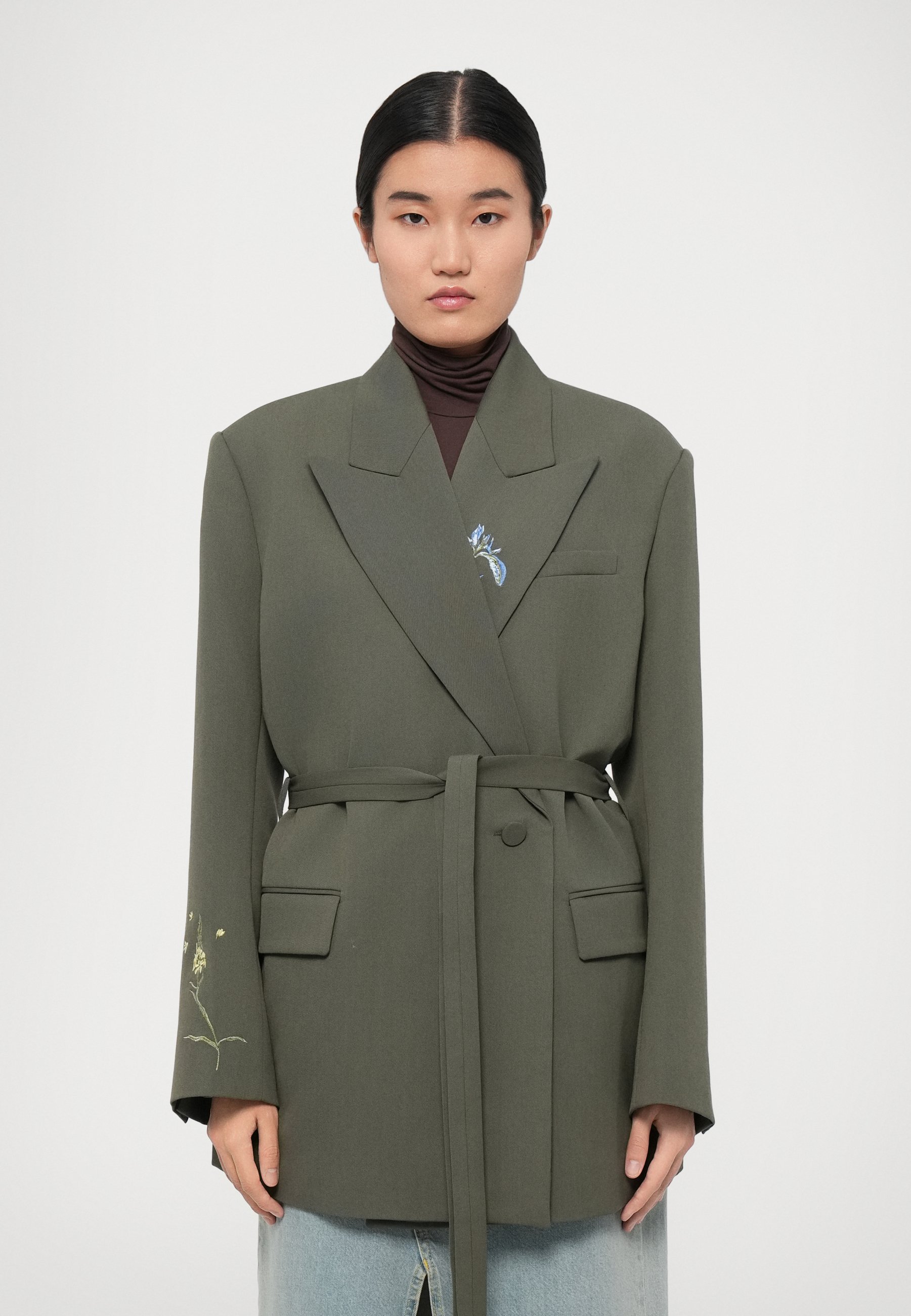 Rodebjer STAND EMBROIDERY - Blazer - dark moss