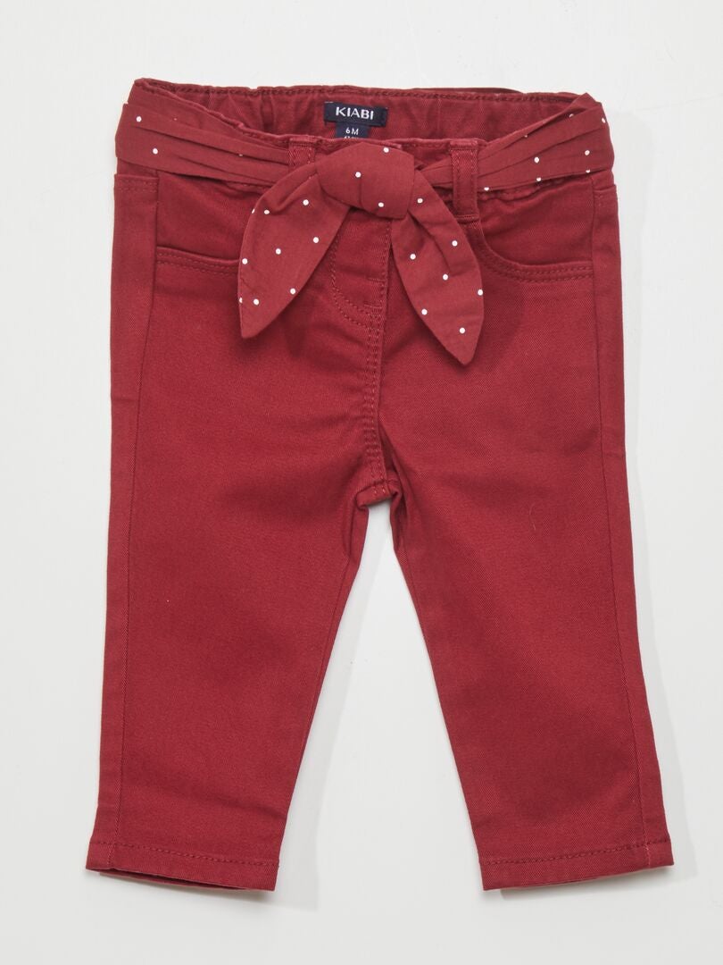 Spodnie Slim Fit - CZERWONE