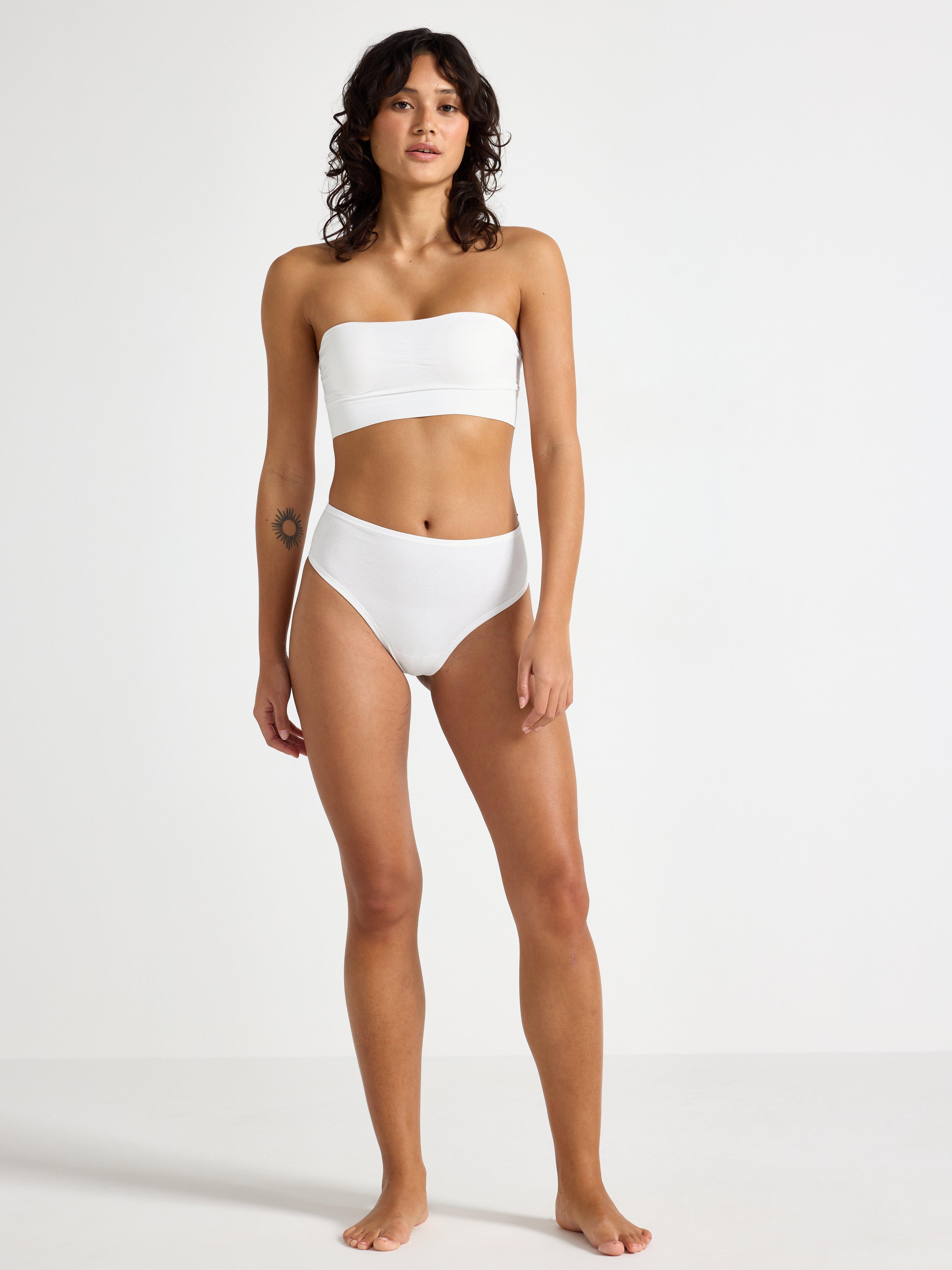 Sømløs bandeau-bh Hvit