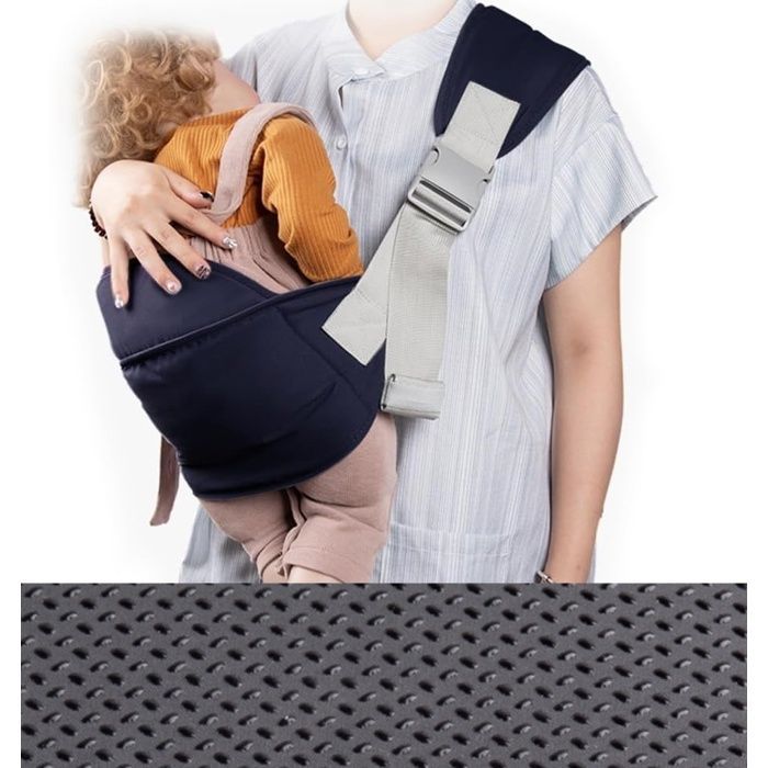 Portabebés con correas ajustables - 80 g - Portabebés lateral para recién nacidos hasta 36 meses, hasta 15 kg - Azul