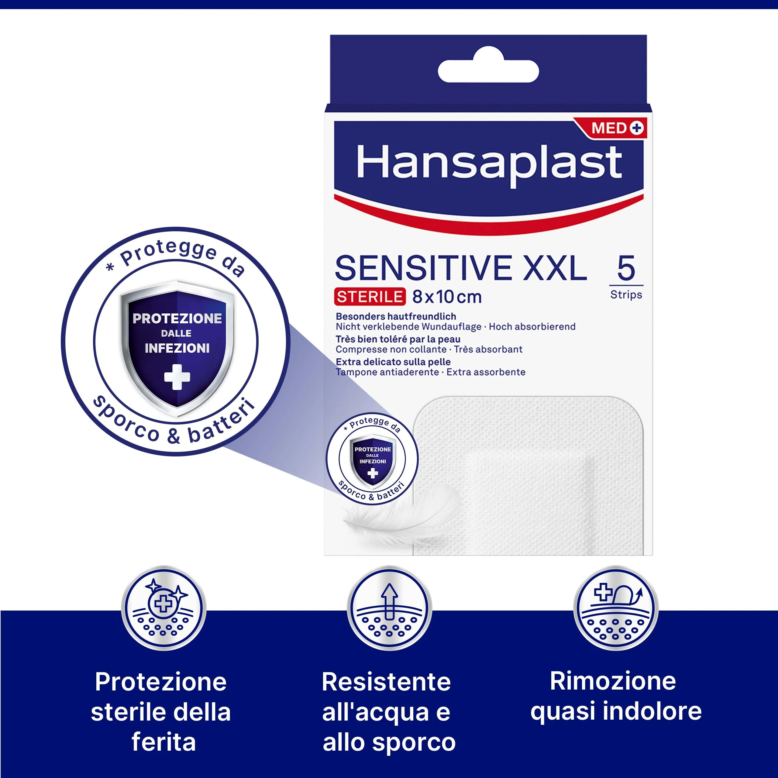 HANSAPLAST Hansaplast Sensitive XXL Pflaster, 10 Stück
