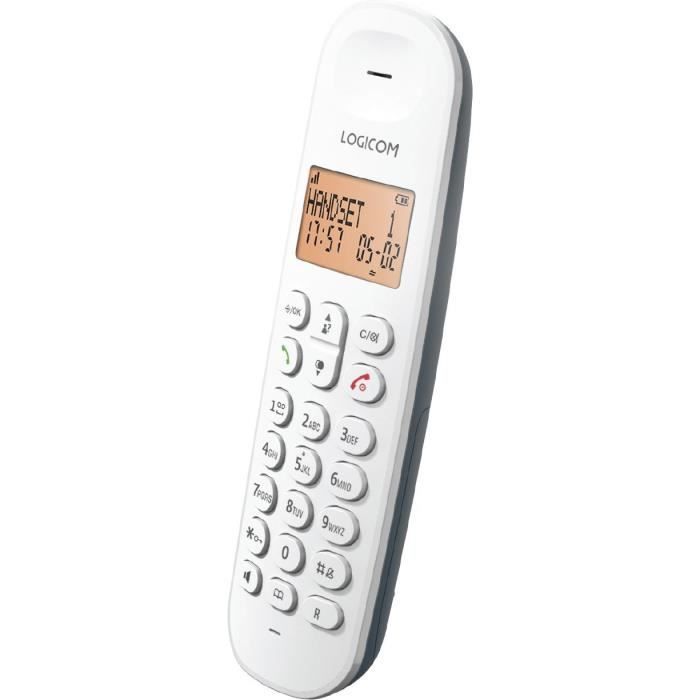 Teléfono fijo inalámbrico - LOGICOM - DECT ILOA 150 SOLO - Color pizarra - Sin contestador automático