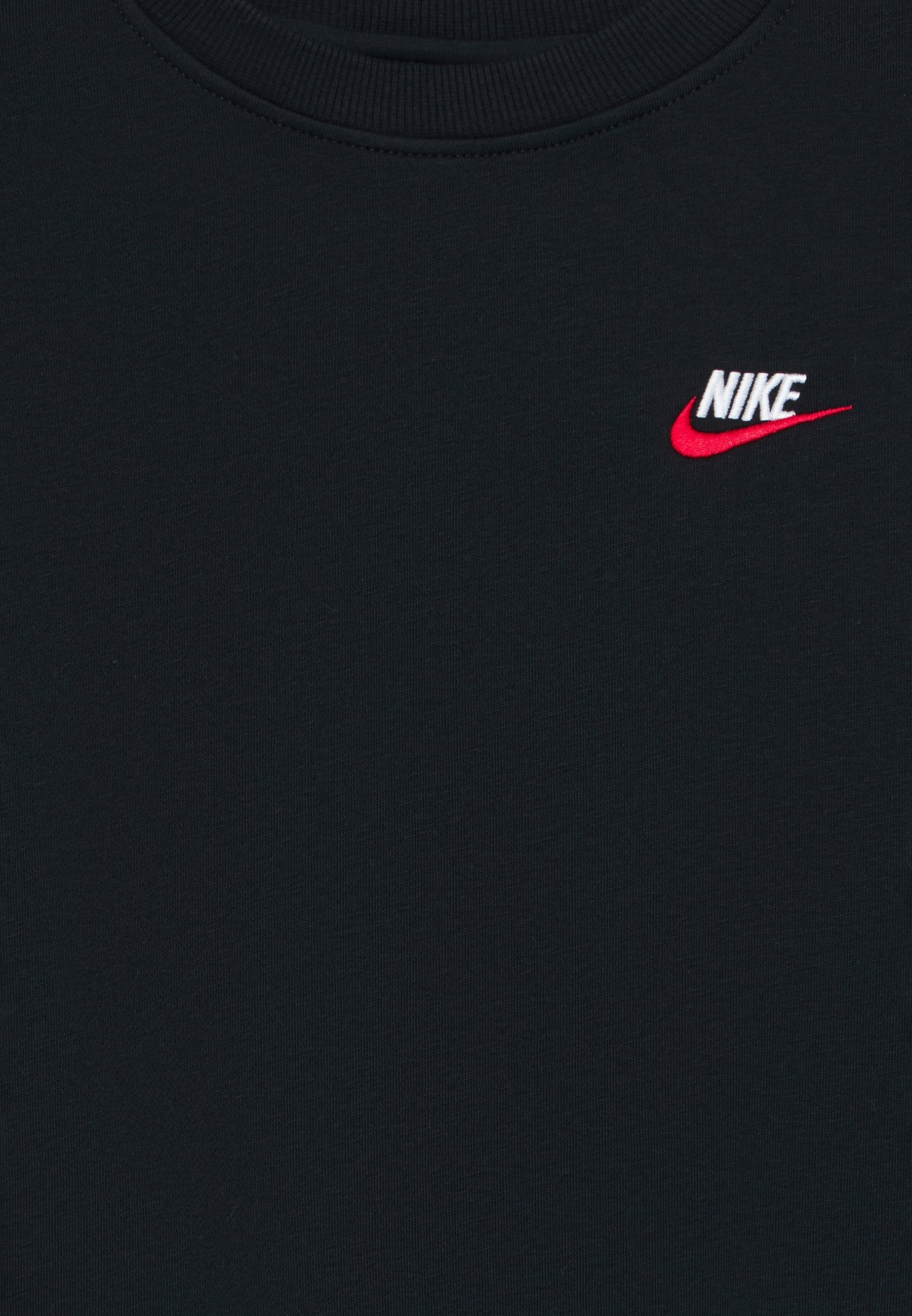 Felpa Nike Sportswear CLUB CREW UNISEX - nero/rosso universitario/bianco