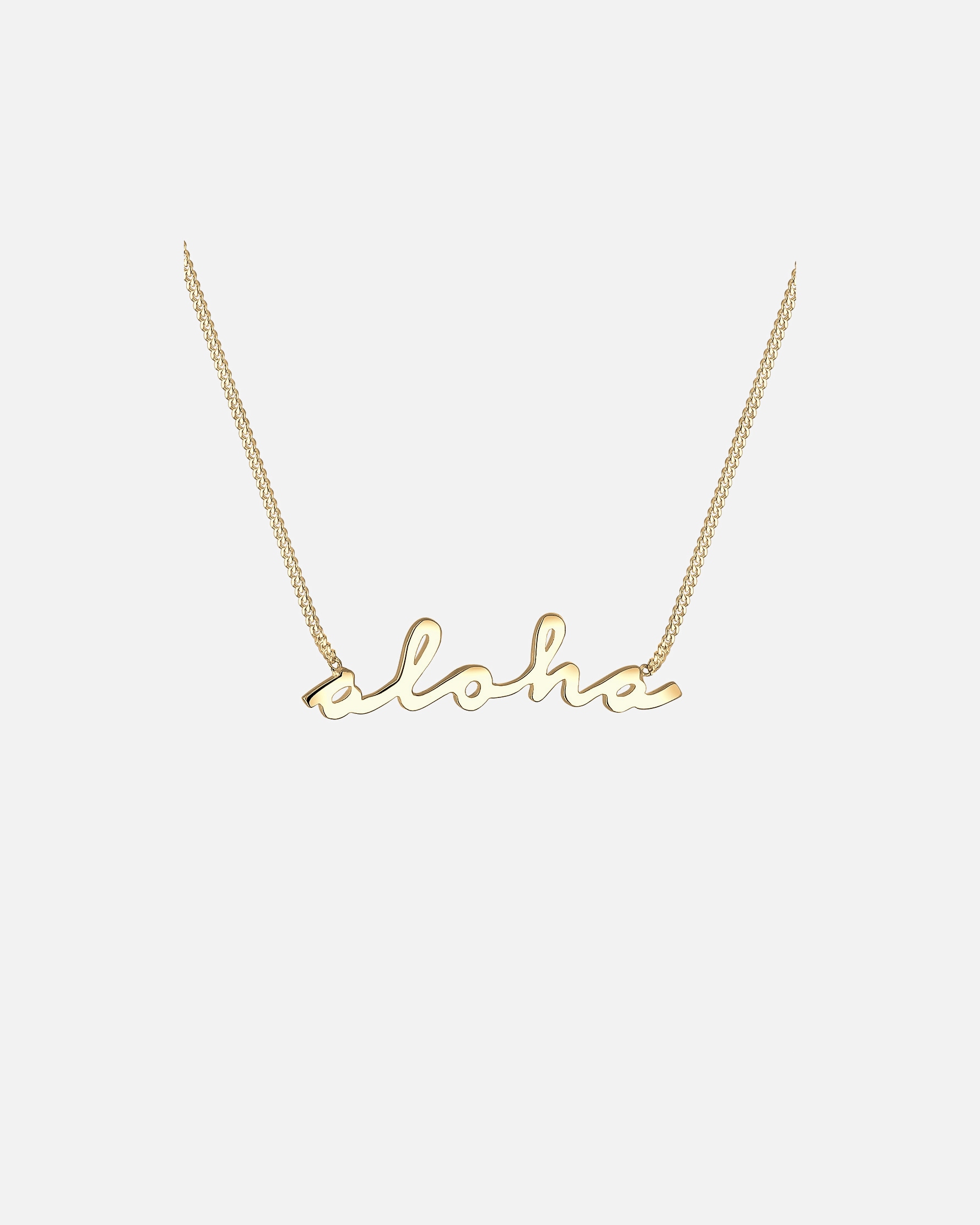 Elli Inscription Aloha Collier Femme - Plaqué Or Argent (925/1000)