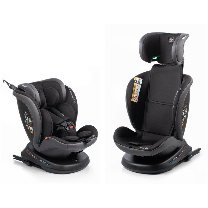 Bilbarnstol - BABYAUTO - RODIA - Grupp 0/1/2/3 - 40/150 cm - I-Size - Vridbar - Liggbar - Med förkortare - Stengrå